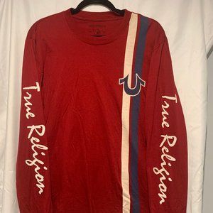 NEW Mens True Relegion Cranberry.Cream. Blue Long Sleeve Tee-Shirt